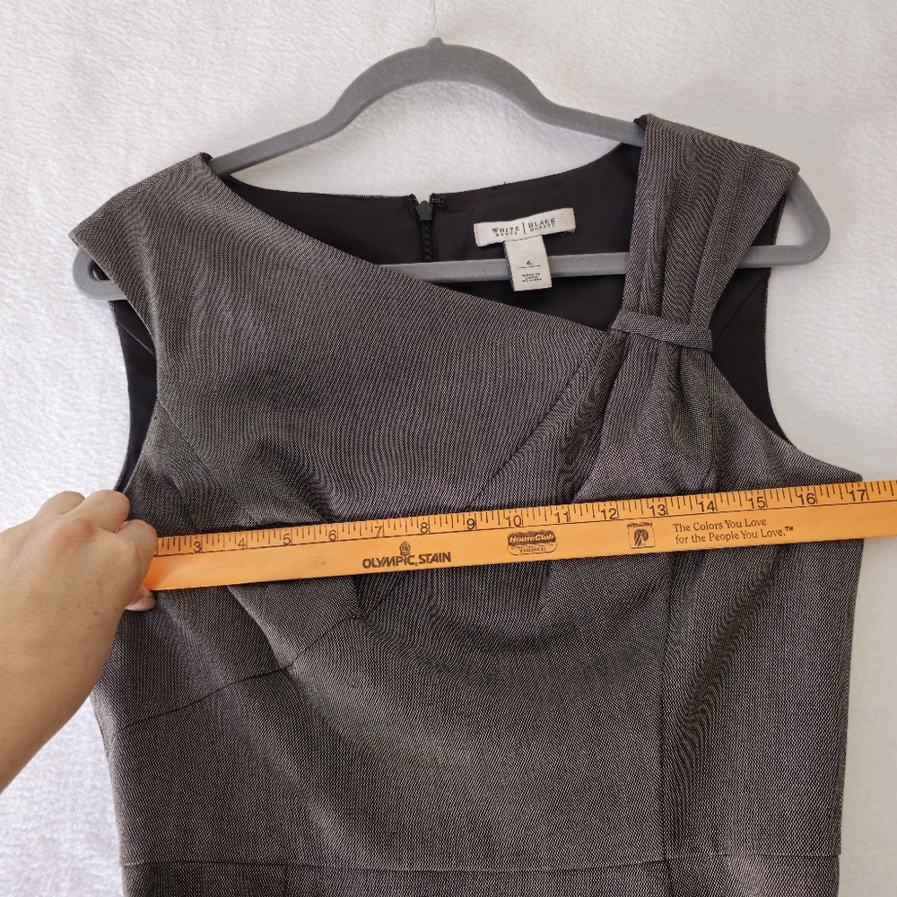 White House Black Market Elegant Gray Sleeveless Dress Size 6 - Picture 2 of 12